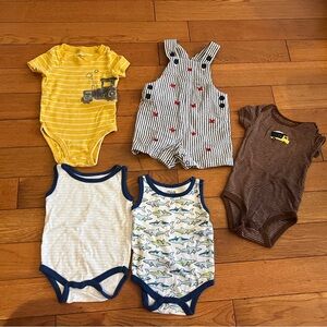 6-9 month Onesies and Romper, Carters and chickpea